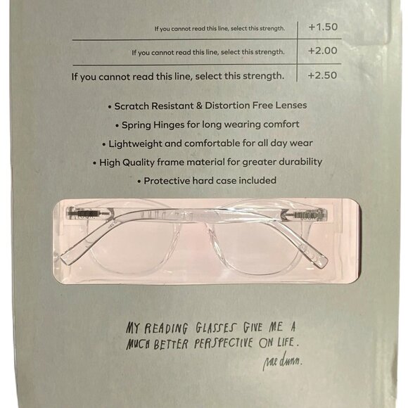 Rae Dunn Premium Reading Glasses Set of 3 With Case +1.50 Black Clear Purple NWT - Picture 6 of 6